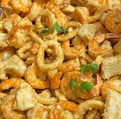 Crisp fried seafood and calamari