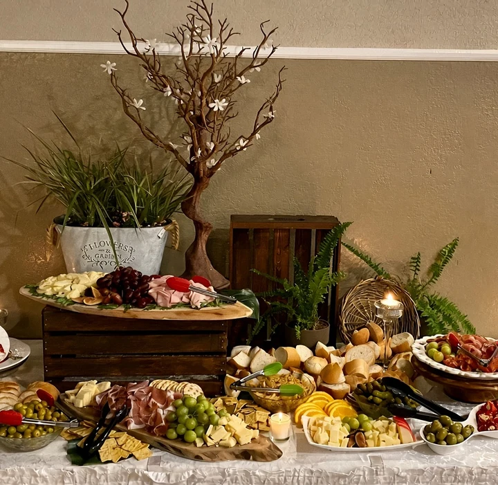 Decorated Italian banquet buffet